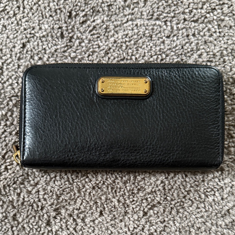 Marc by Marc Jacob’s Black Leather Wallet with Gold Accents
